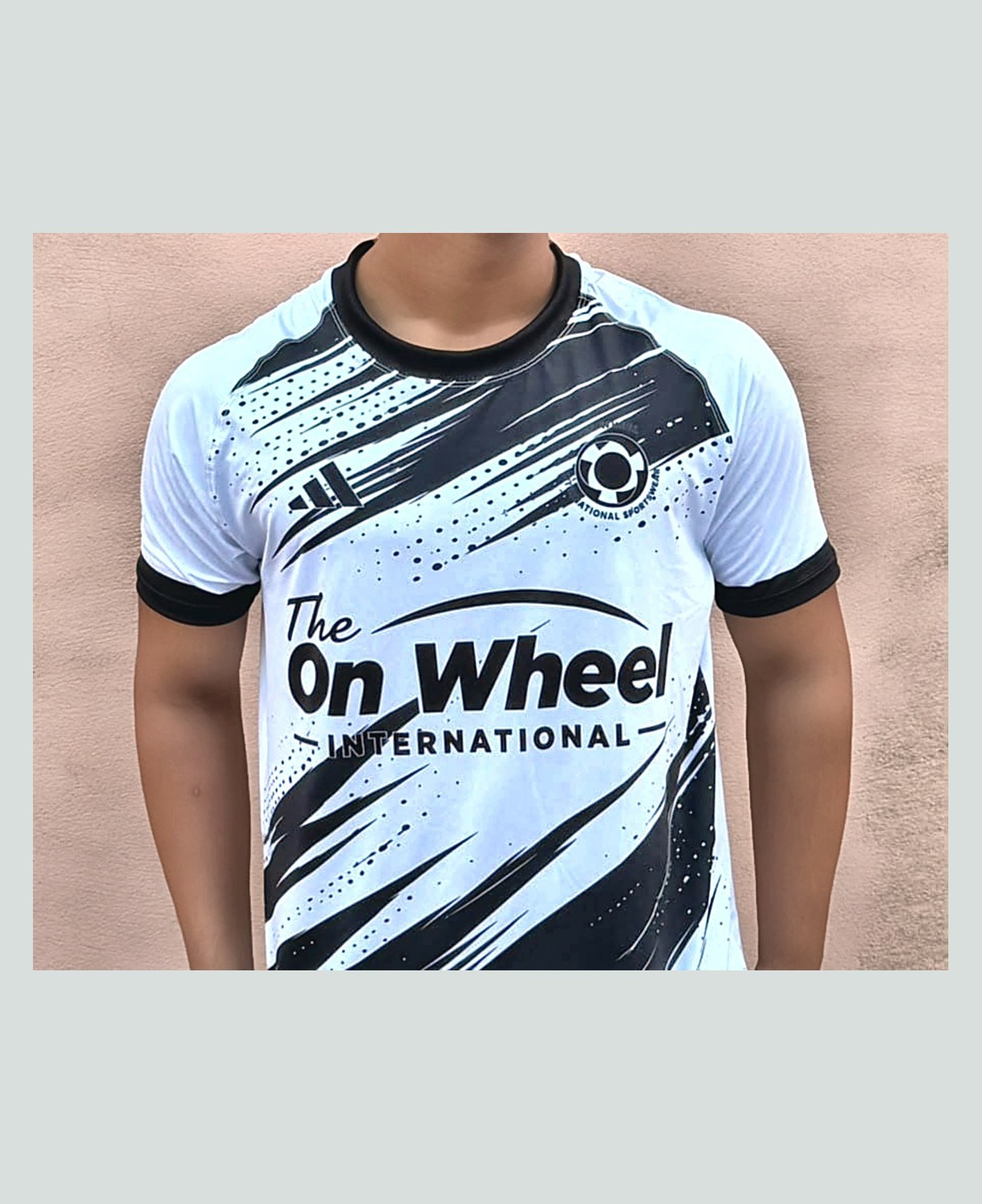 Custom match jersey — our own range — made and photographed in sialkot — On Wheel International, Sialkot