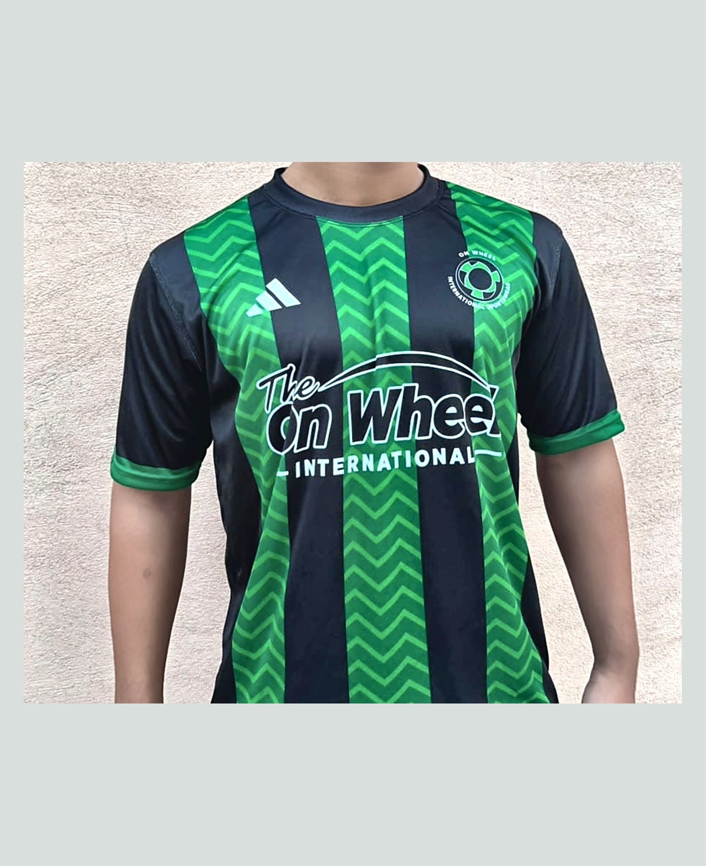Custom match jersey — our own range — made and photographed in sialkot — On Wheel International, Sialkot